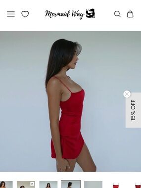 Mermaid way Kylie silk satin red dress small mini
